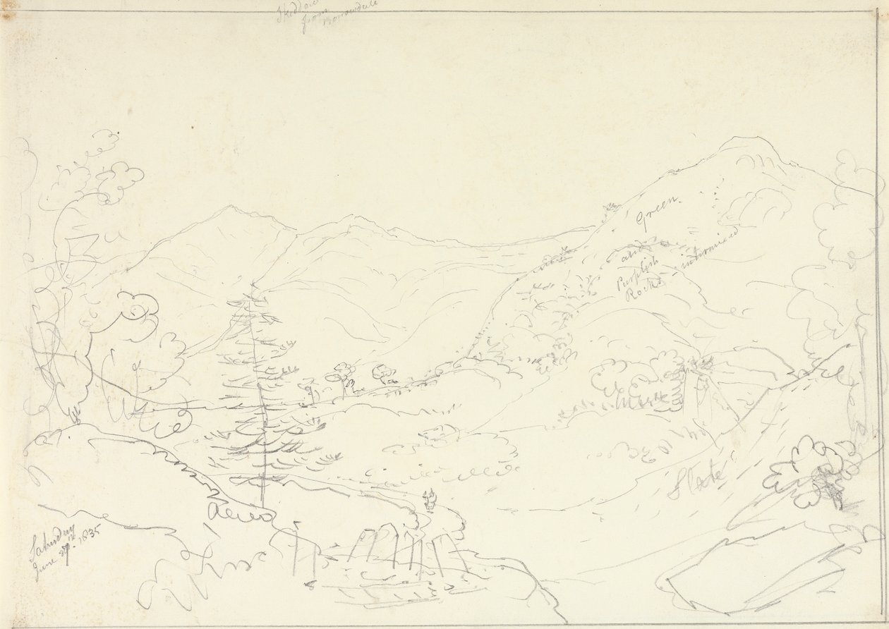 Skiddaw depuis Borrowdale, samedi 27 juin 1835 - Capt. Thomas Hastings