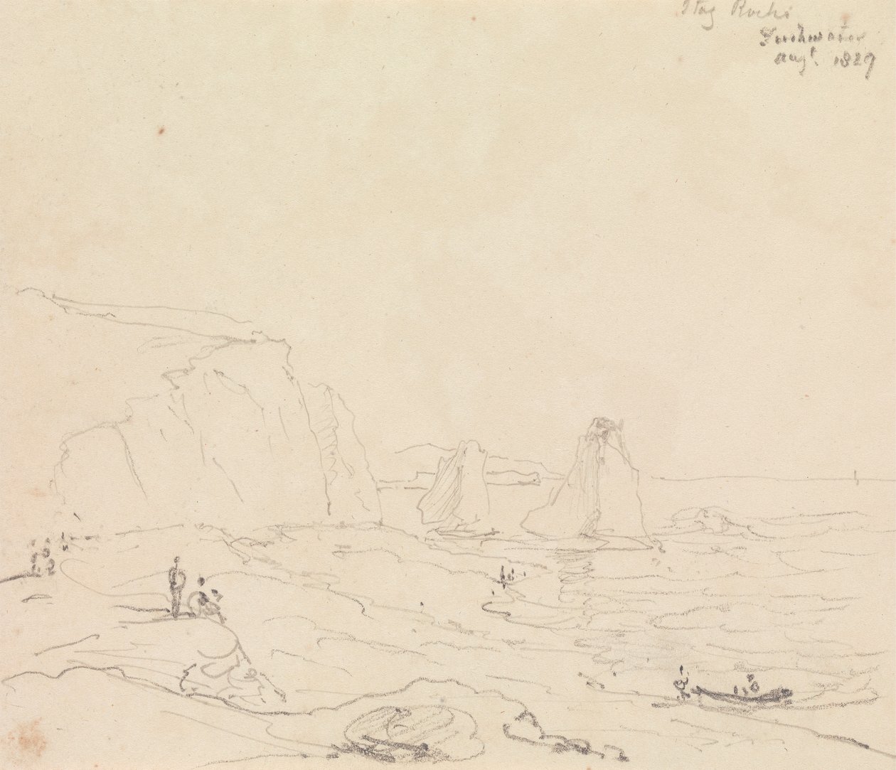 Rochers de Stag, Freshwater, août 1827 - Capt. Thomas Hastings
