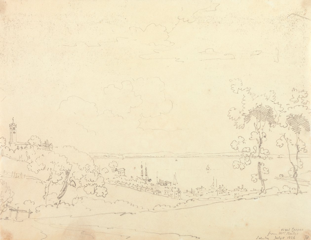 West Cowes depuis chez Mme Baily, 8 juillet 1826 - Capt. Thomas Hastings
