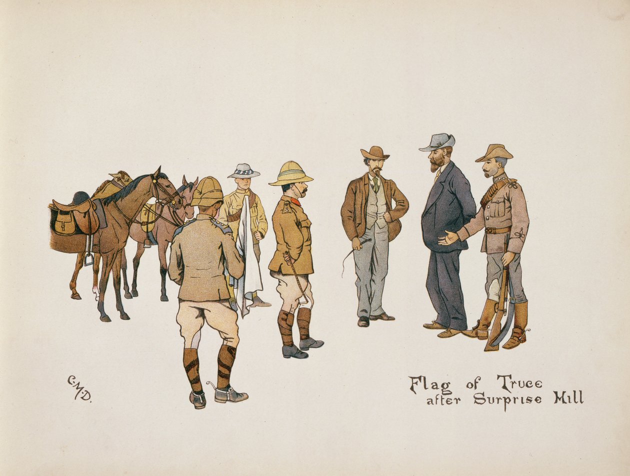 Drapeau de trêve après Surprise Hill, du The Leaguer of Ladysmith, 1900 - Captain Clive Dixon