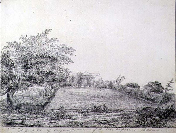 Vue de face de la résidence Longwood de Napoléon Ier en fin d