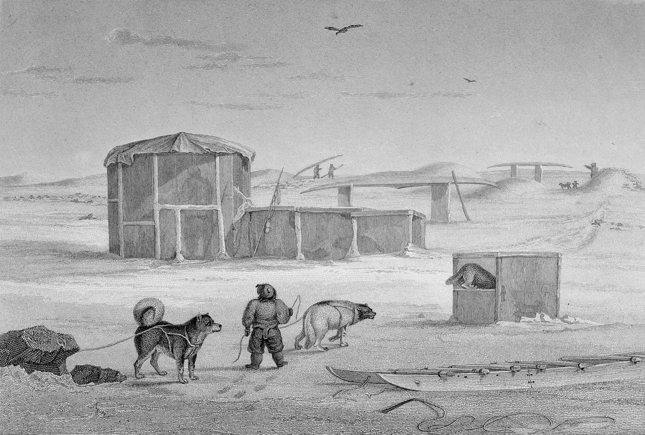 Maison esquimaude, construite en glace, Igloolik, 1822, de 