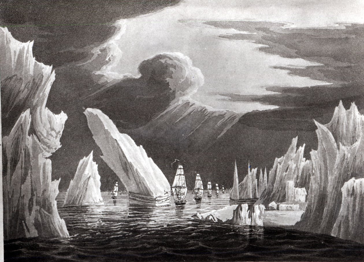 Passage à travers la glace, 16 juin 1818 gravé par D. Havell - Captain N. Rofs