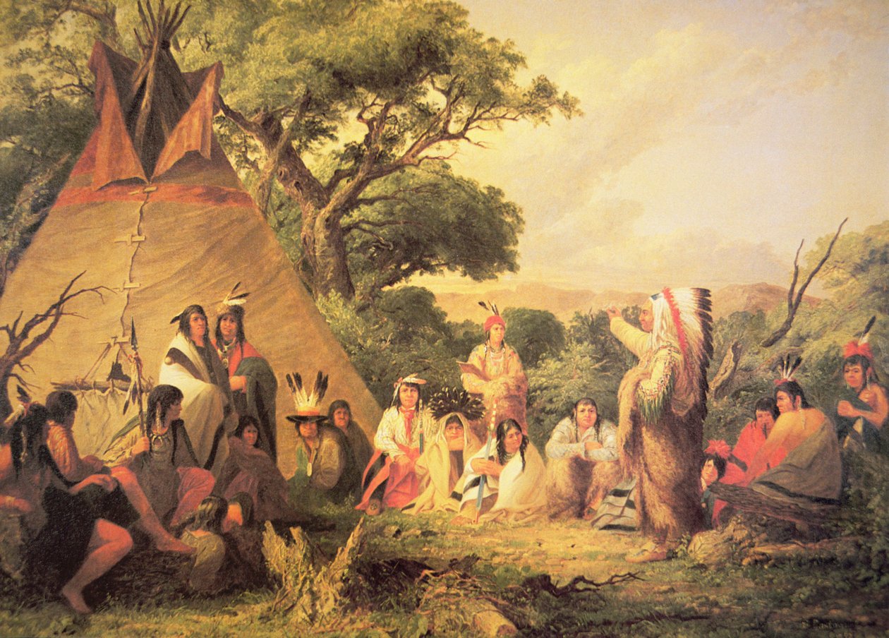Conseil des Indiens Sioux - Captain Seth Eastman