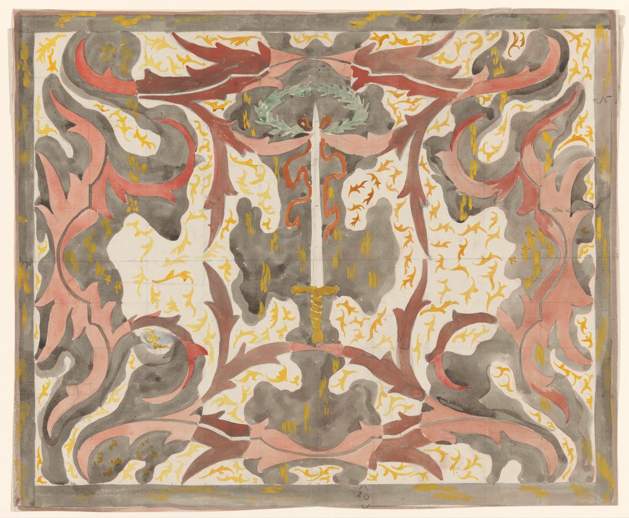 Conception décorative avec épée dressée - Carel Adolph Lion Cachet