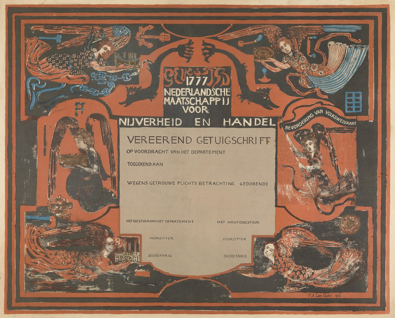 Certificat de la Société néerlandaise pour l