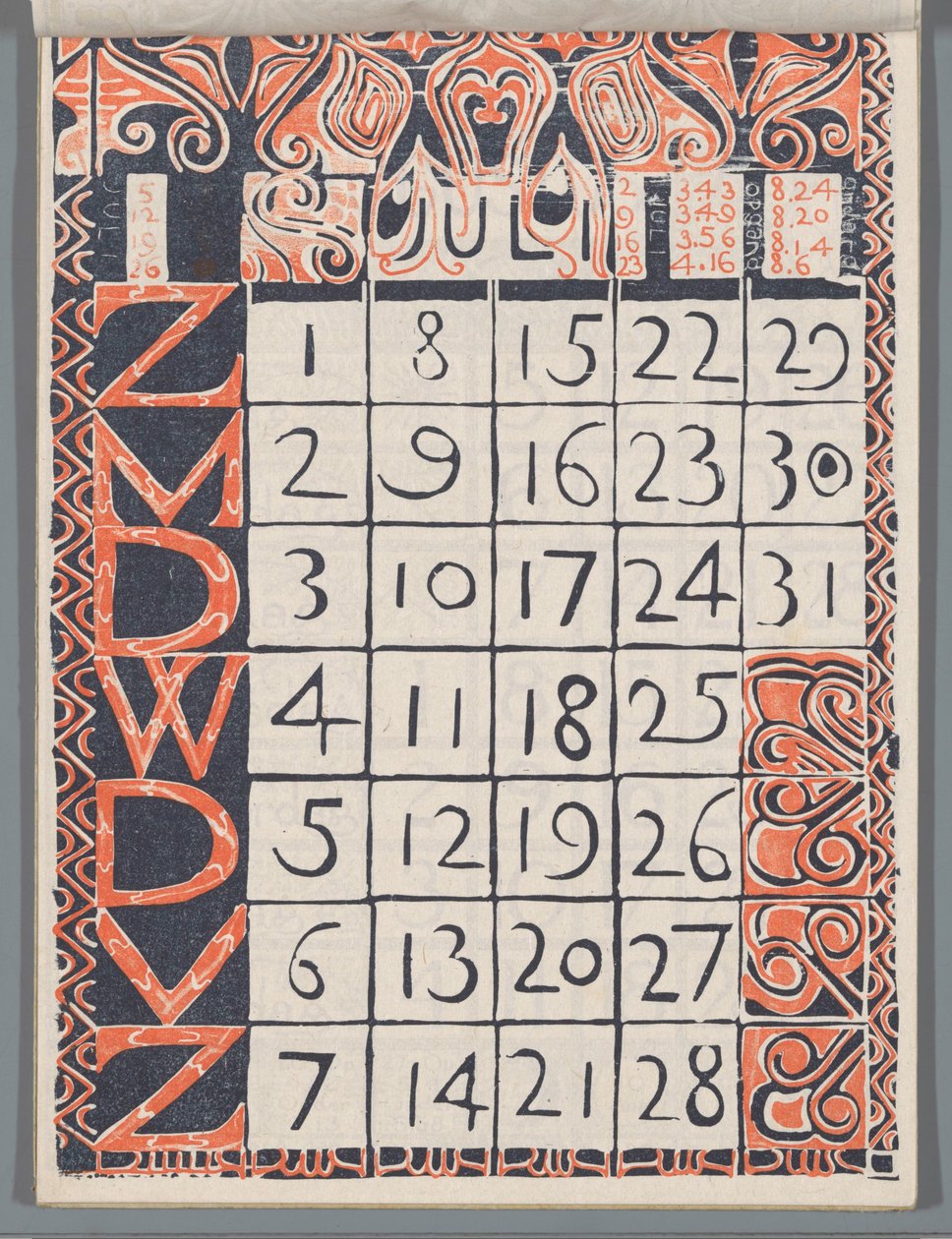 Kalenderblatt Juli 1900 - Carel Adolph Lion Cachet