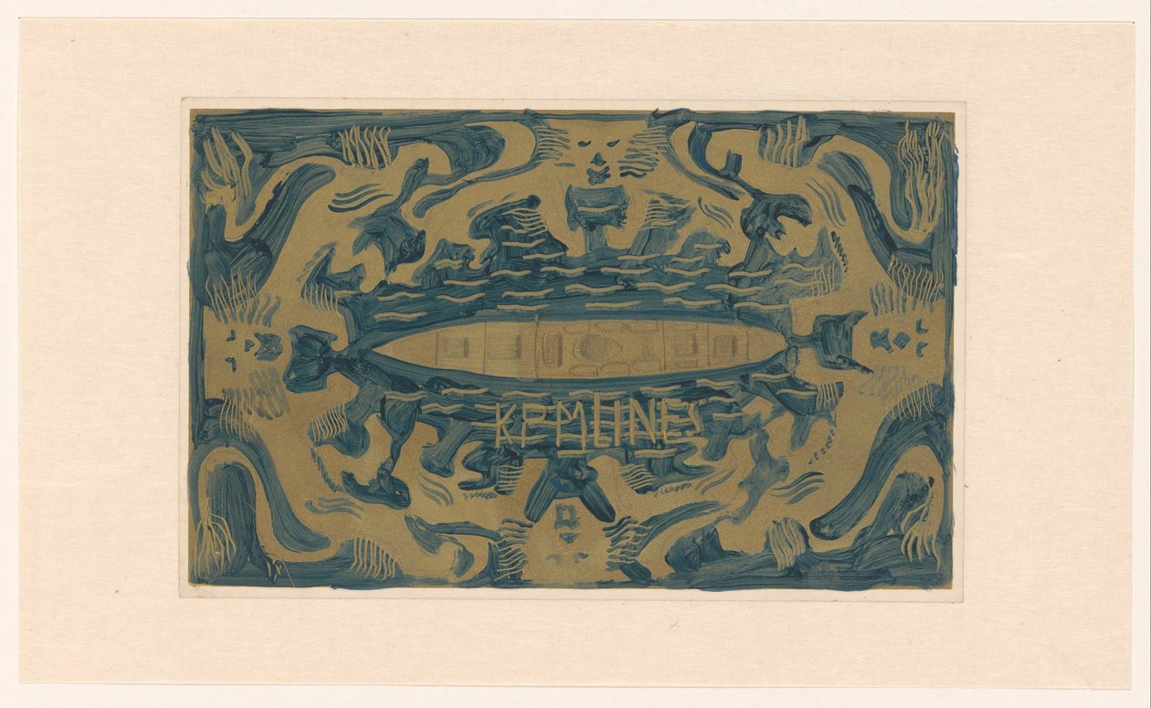 Conception pour un vignette de la Koninklijke Paketvaart Maatschappij, K.P.M. Lines - Carel Adolph Lion Cachet