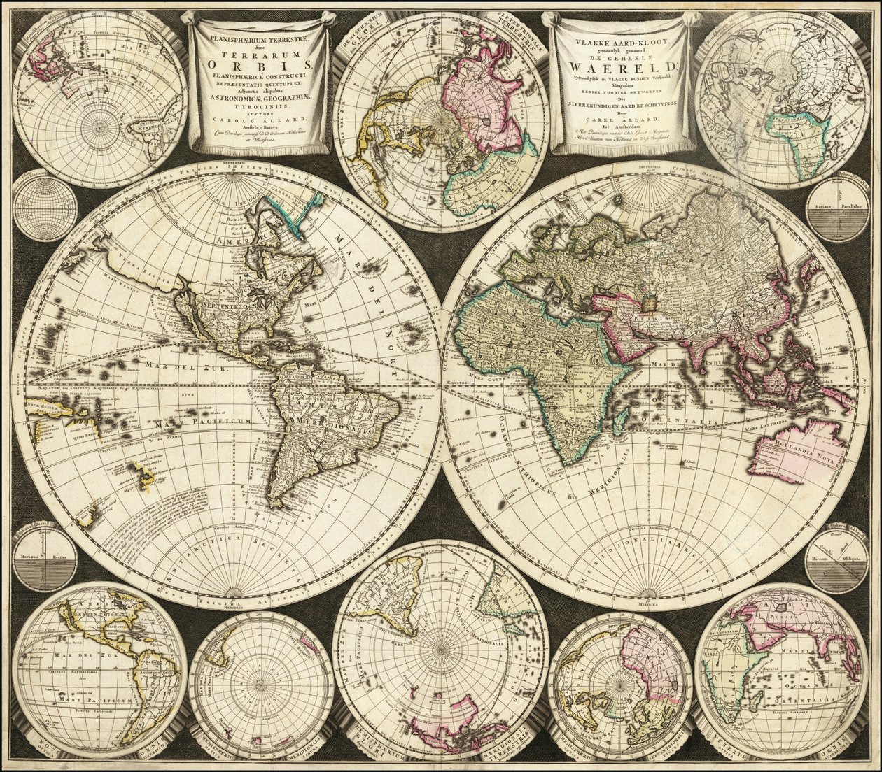 Carte du monde de 1696 par Carolus Allard - Carel Allard