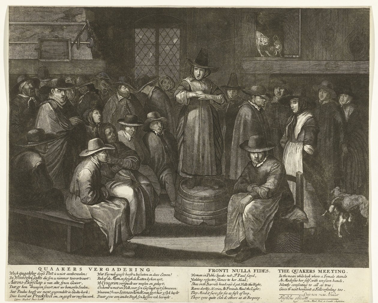 Caricature des Quakers anglais, vers 1656 - Carel Allard