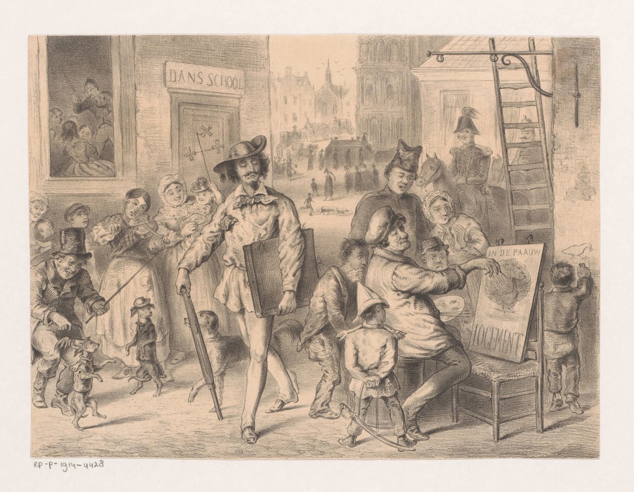 Artiste marchant dans la rue - Carel Christiaan Antony Last (attributed to)