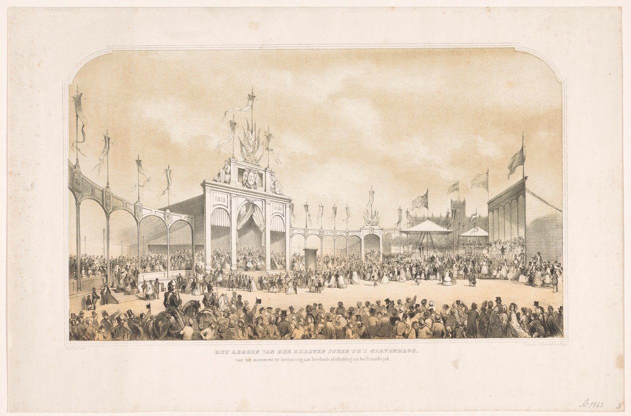 Le roi Guillaume III pose la première pierre du monument commémorant la libération des Français - Carel Christiaan Antony Last