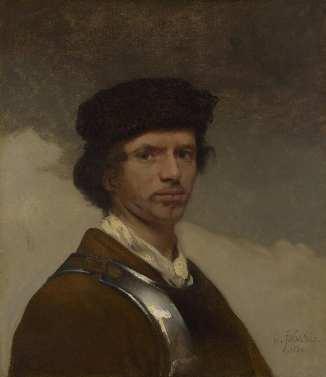Jeune homme avec un bonnet de fourrure - Carel Fabritius