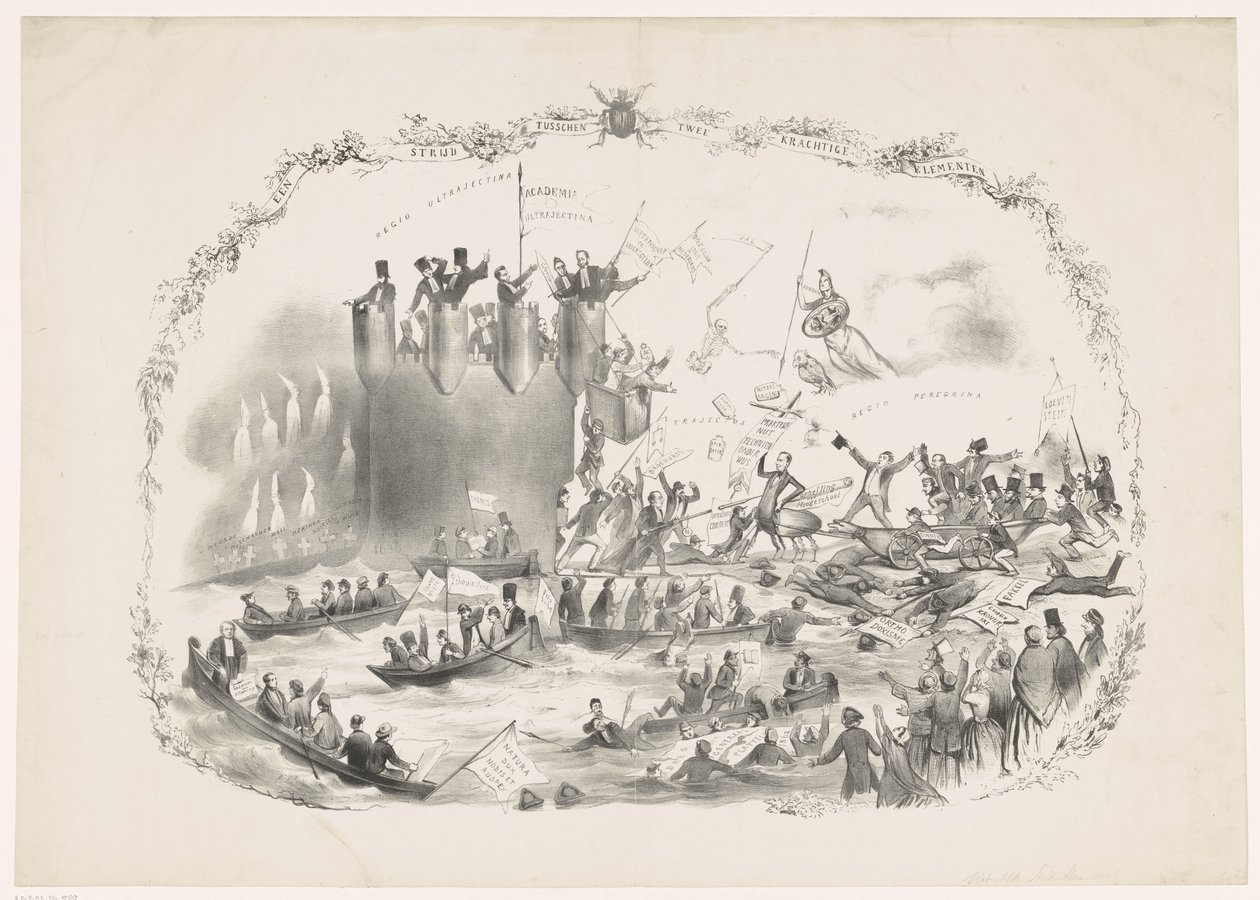Caricature des plans de Thorbecke pour fermer l