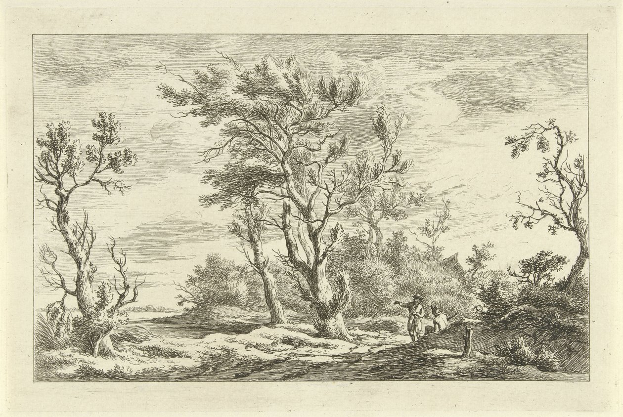 Voyageurs dans un paysage (Paysages A-F, série) - Carel Lodewijk Hansen