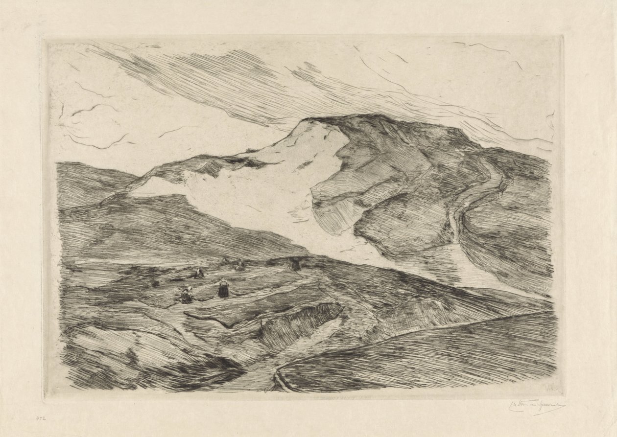 Vue des dunes avec des femmes étendant des filets - Carel Nicolaas Storm van 