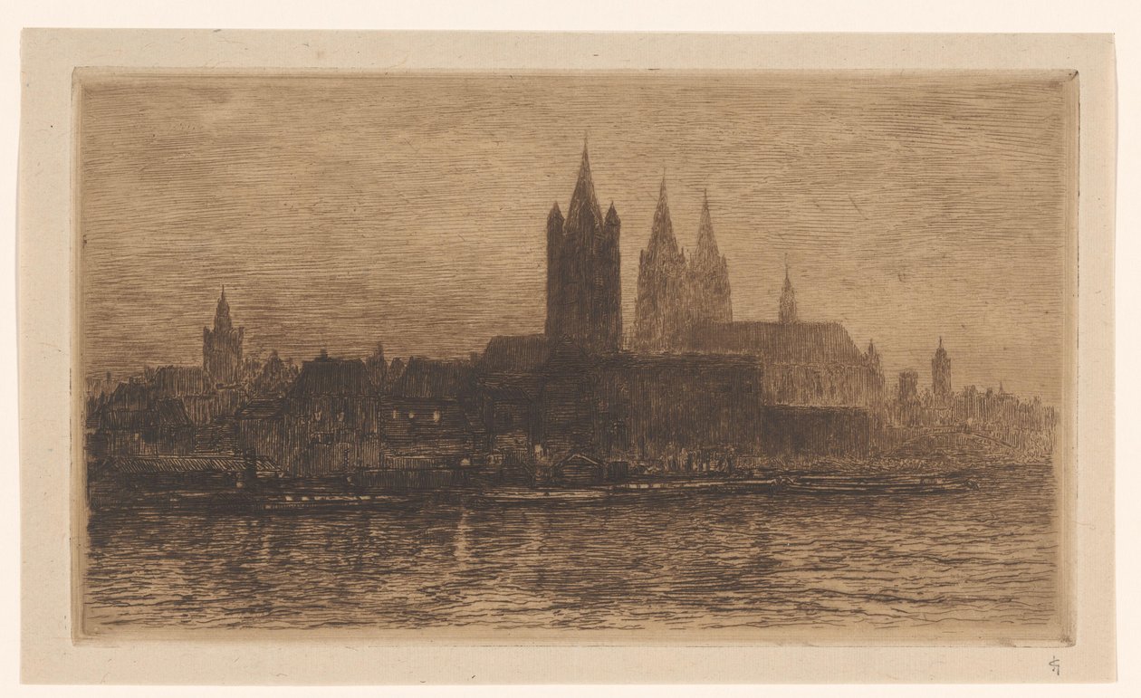 Vue de Cologne le soir - Carel Nicolaas Storm van 