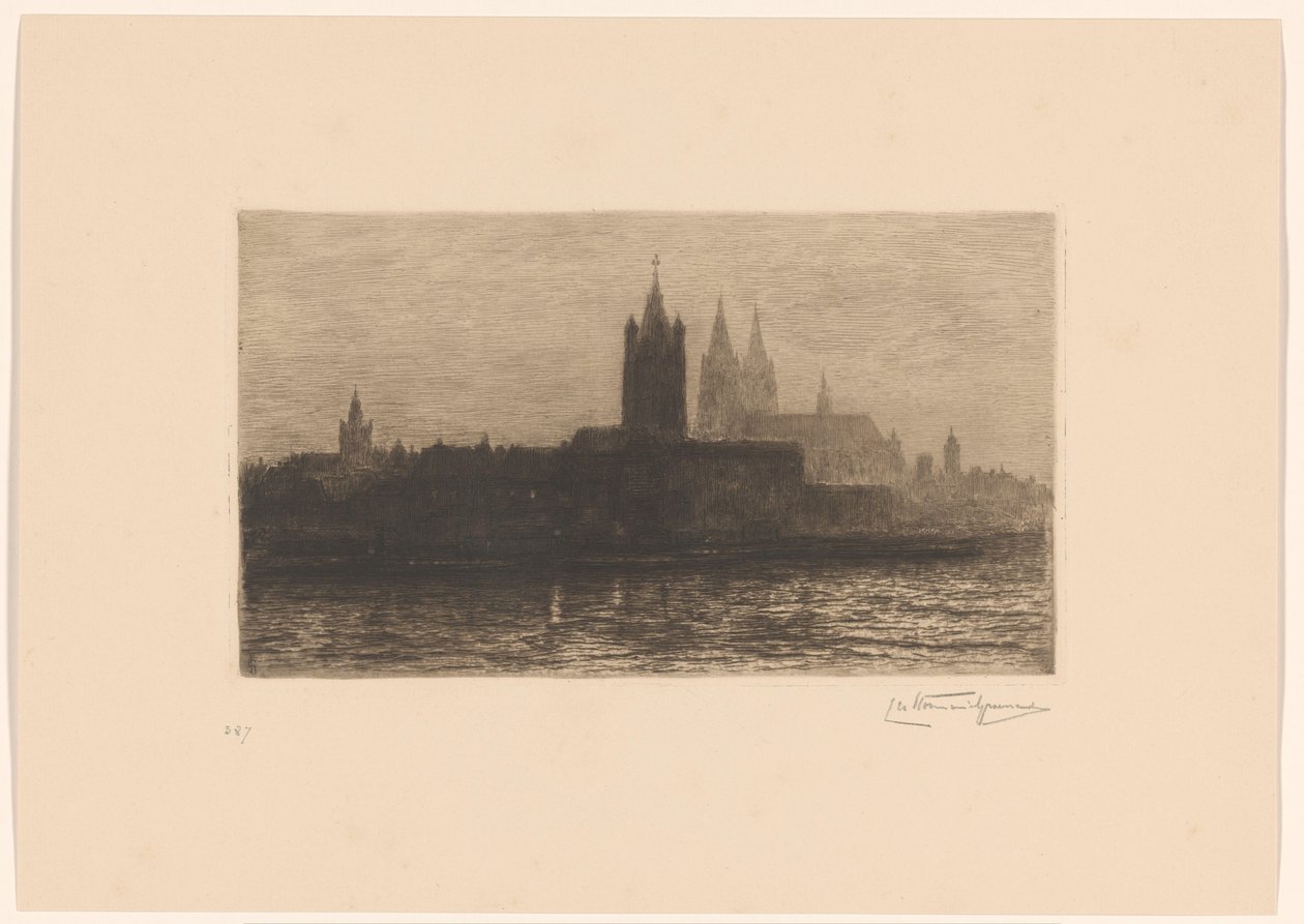 Vue de Cologne le soir - Carel Nicolaas Storm van 