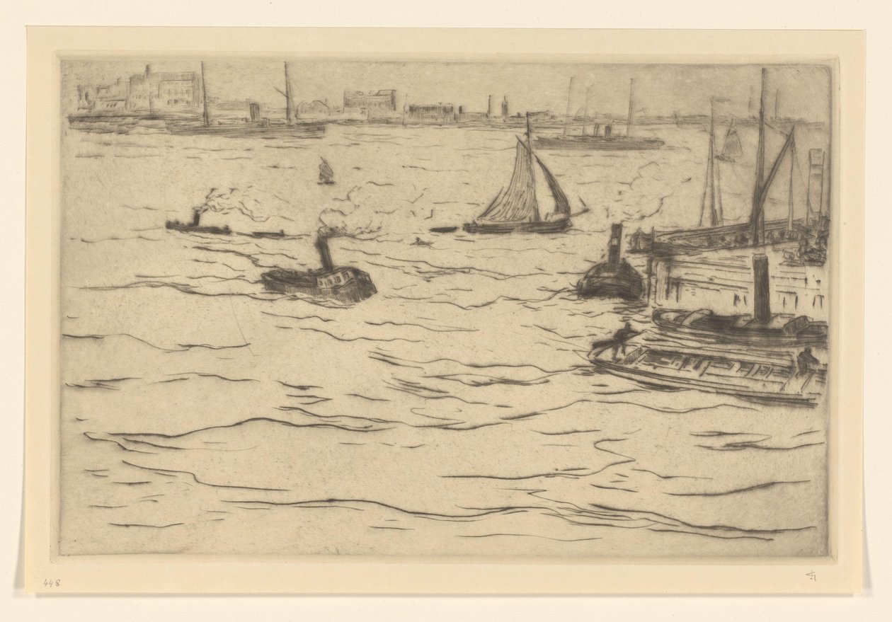 Vue de la Meuse à Rotterdam - Carel Nicolaas Storm van 