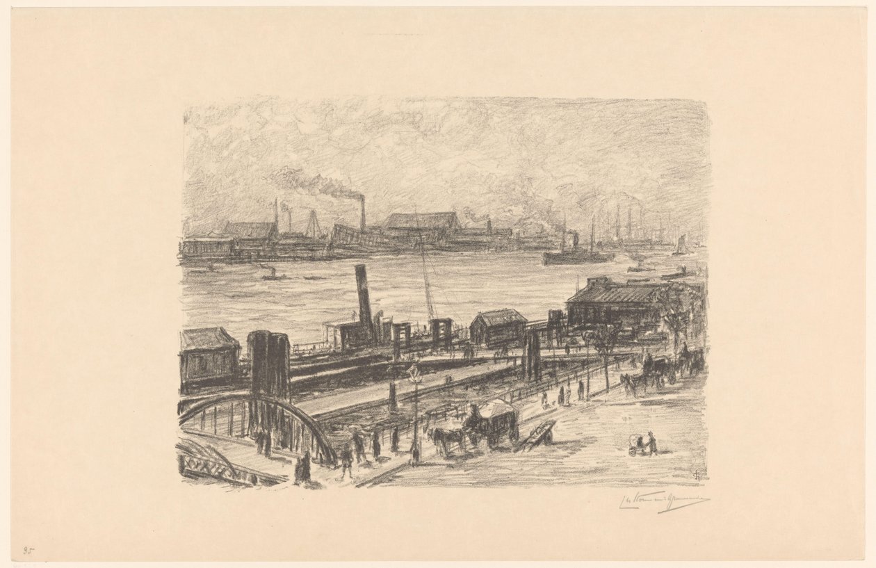 Vue sur les débarcadères de St. Pauli à Hambourg - Carel Nicolaas Storm van 