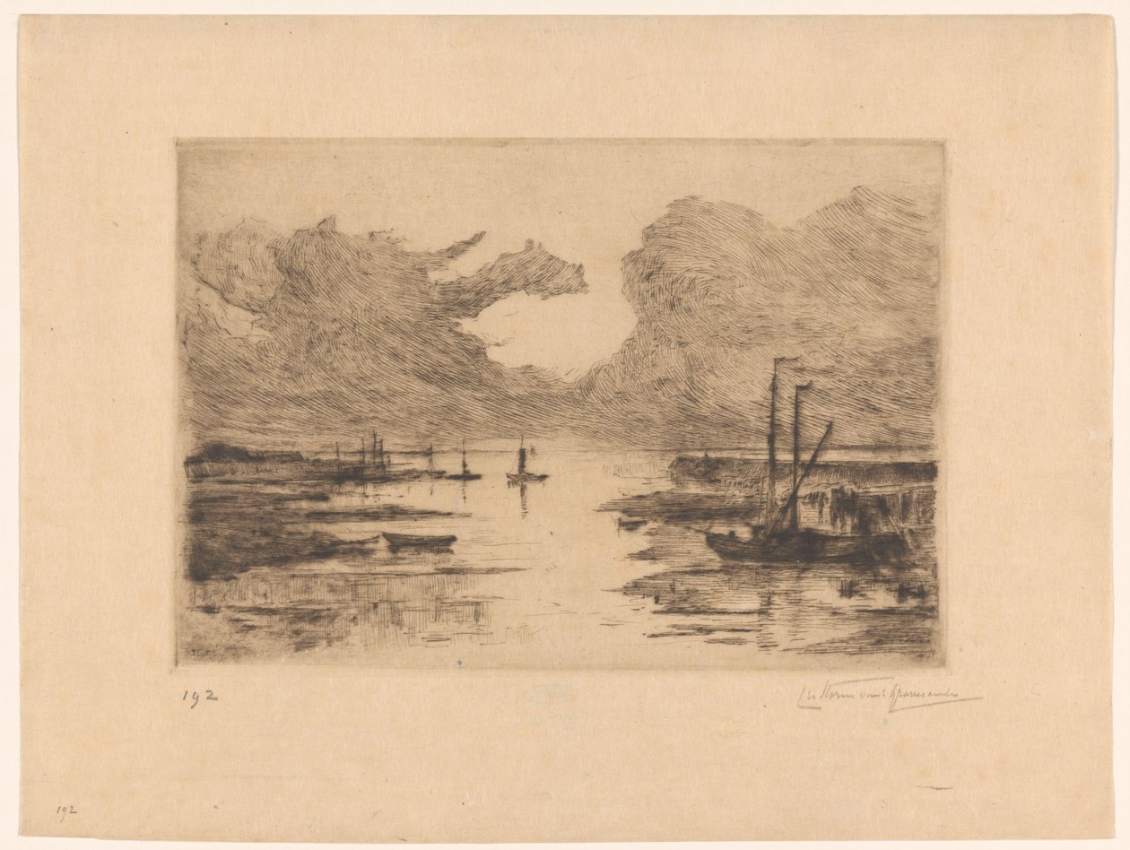 Port de Bergen op Zoom à marée basse (Esquisses en Hollande) - Carel Nicolaas Storm van 