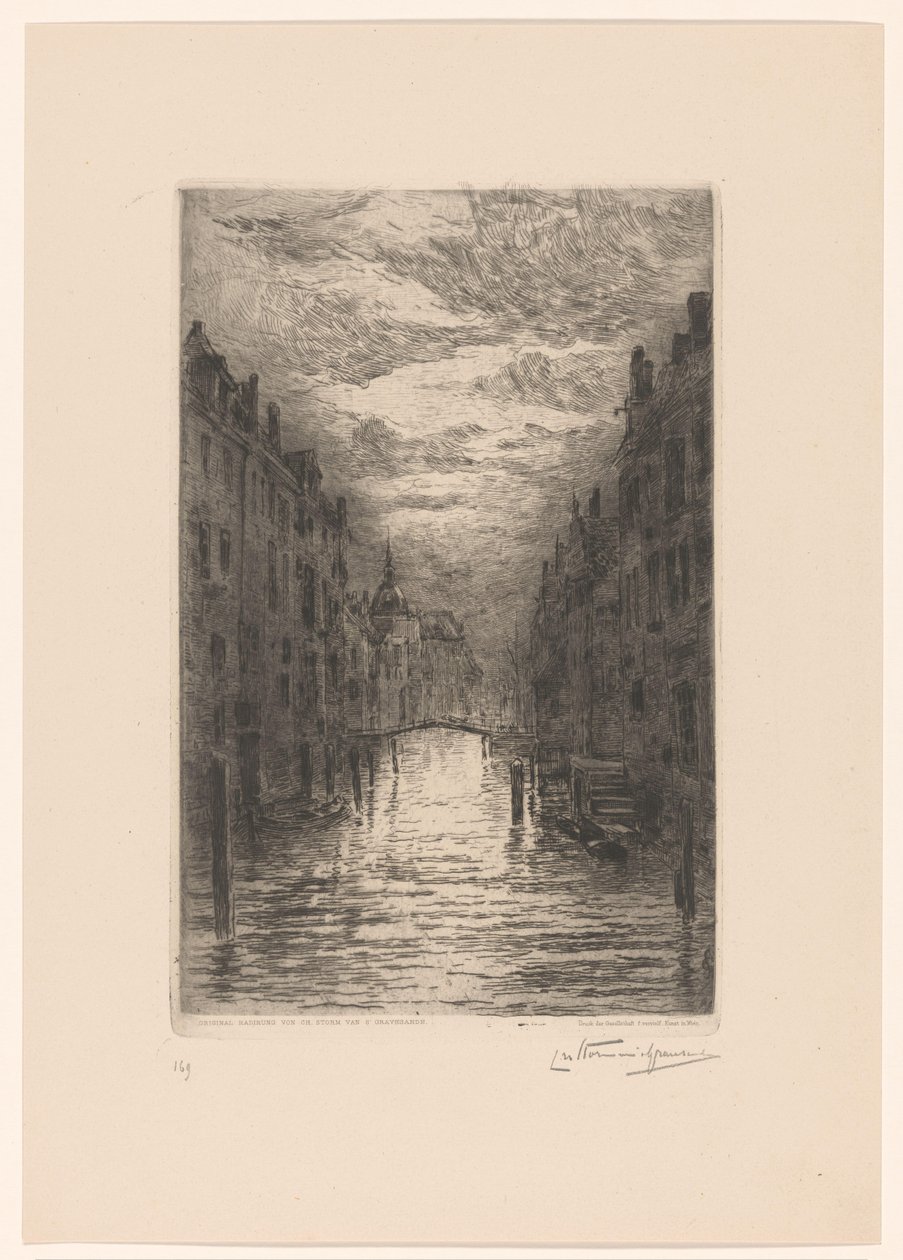 Canal à Dordrecht le soir - Carel Nicolaas Storm van 