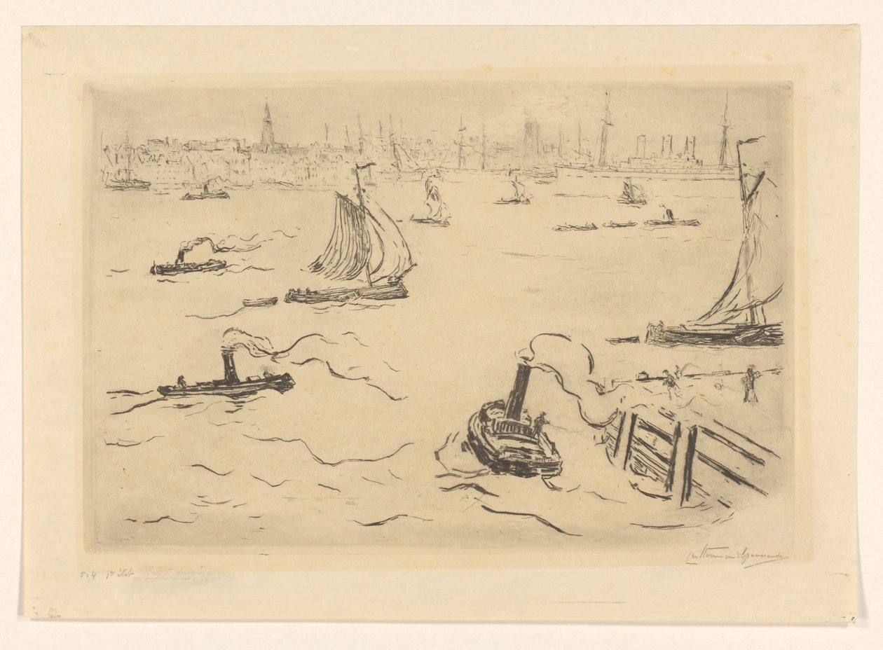 Rivière avec des bateaux près d