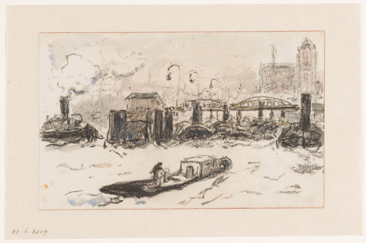 Vue du port de Hambourg - Carel Nicolaas Storm van 