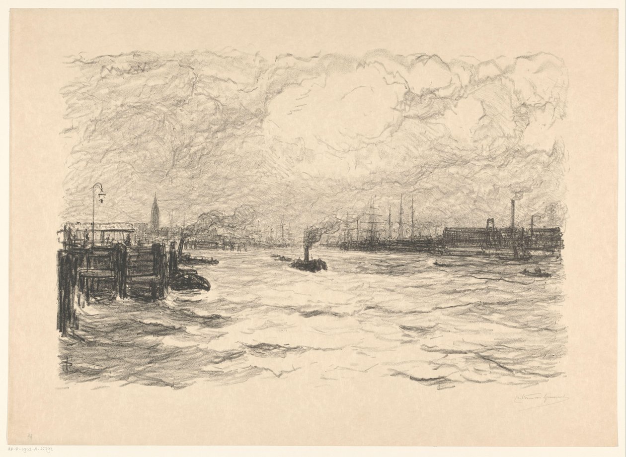 Remorqueur dans le port de Hambourg - Carel Nicolaas Storm van 