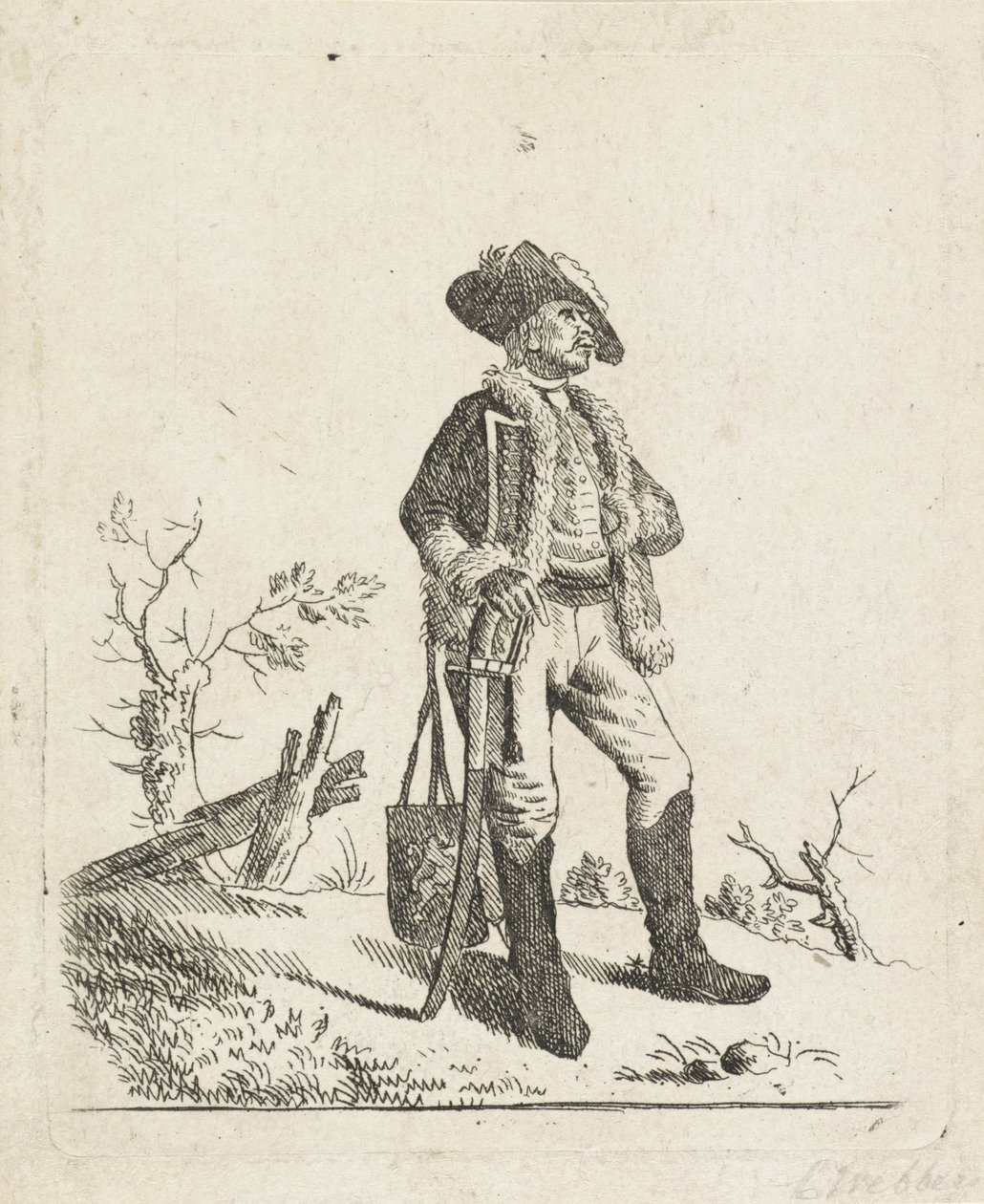 Paysage avec un soldat - Carel Webbers