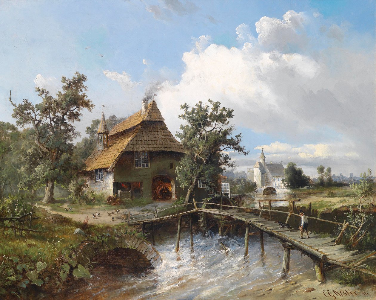 Forge au bord du ruisseau - Carl Georg Köster