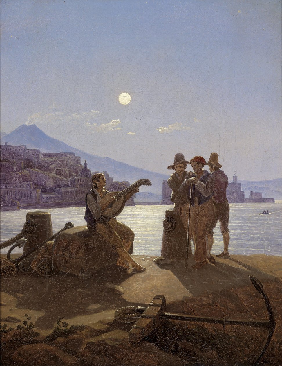 Pêcheurs italiens dans le port de Naples - Carl Gustav Carus