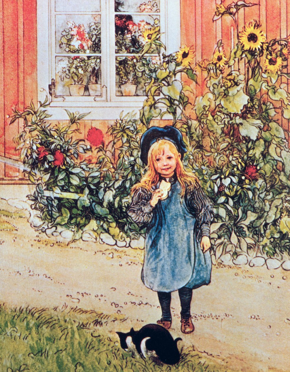 Brita avec des tournesols - Carl Larsson