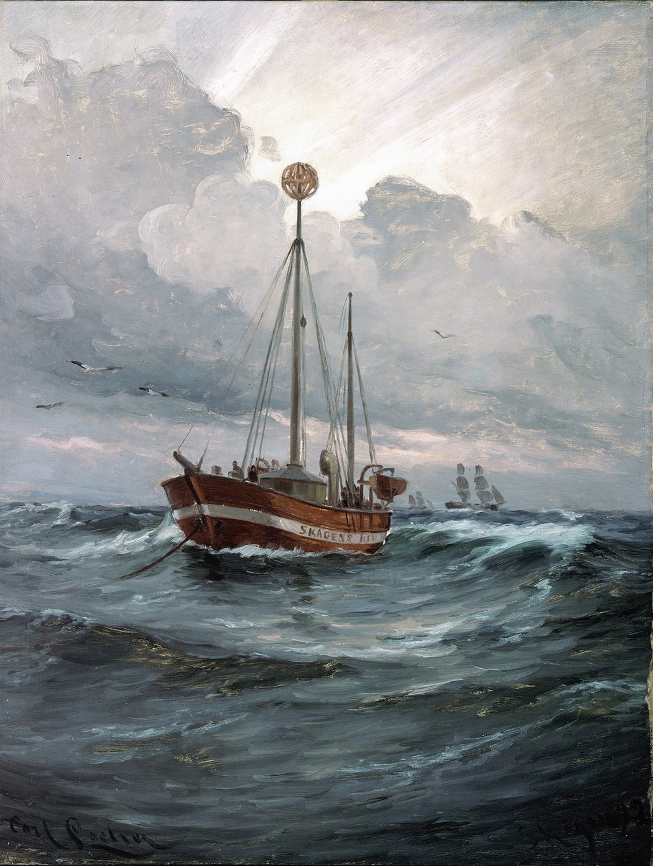Le bateau-phare au récif de Skagen - Carl Ludvig Locher