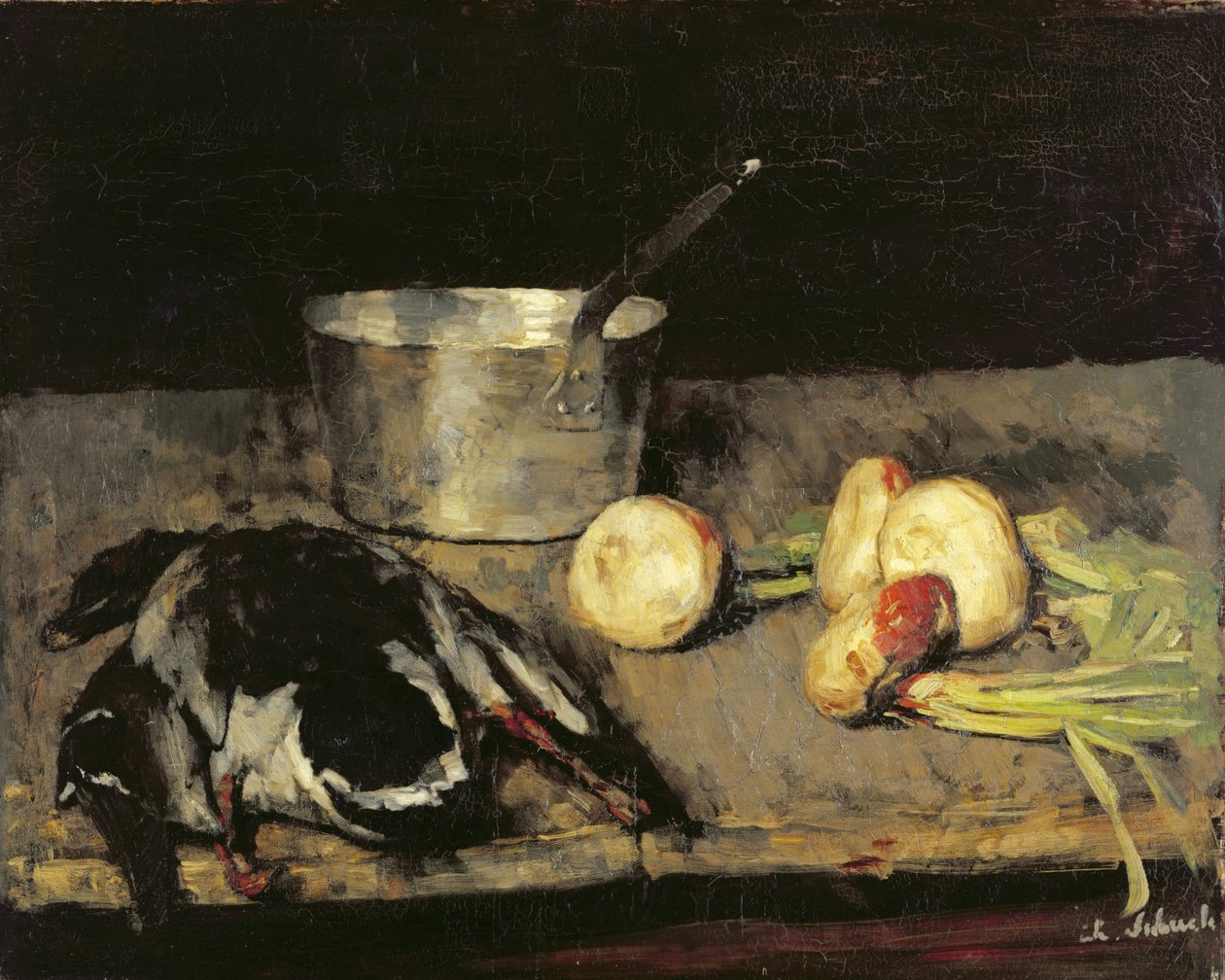 Nature morte avec casserole et canard sauvage - Carl Schuch