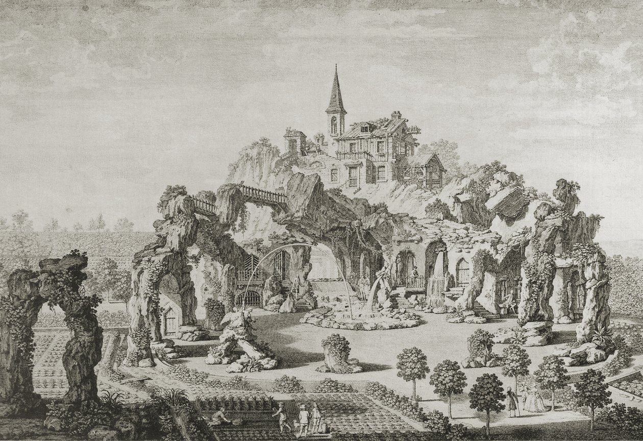La montagne de la grotte dans le jardin du comte Fries à Voslaun - Carl Schütz
