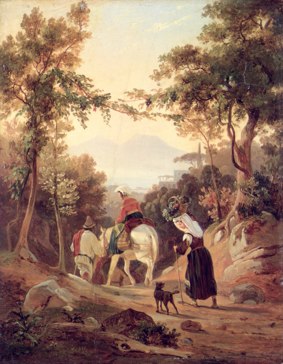 Paysage italien avec paysans, vers 1845 - Carl Wilhelm Goetzloff