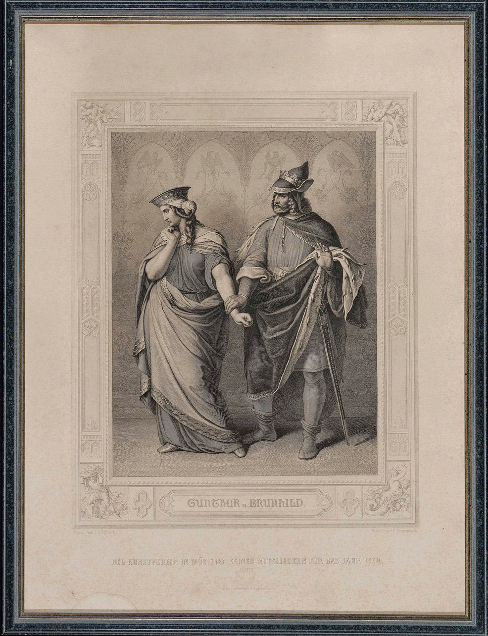 Le Chant des Nibelungen. Gunther et Brunhild, 1860 - Carl Arnold Gonzenbach