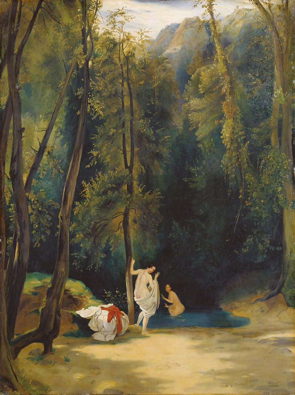 Femmes se baignant dans le parc de Terni - Carl Blechen