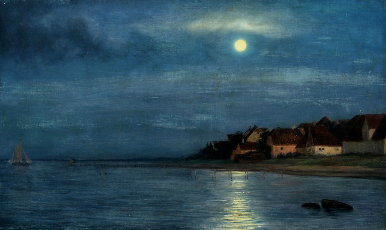 Danois : Clair de lune. Hellebæk Clair de lune. Hellebæk - Carl Bloch