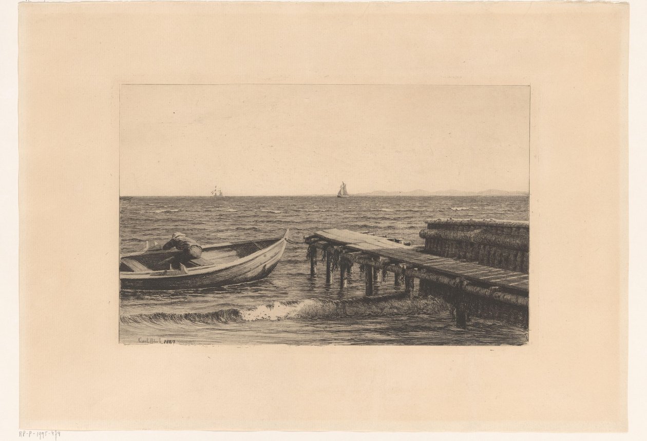 Barque à rames près d