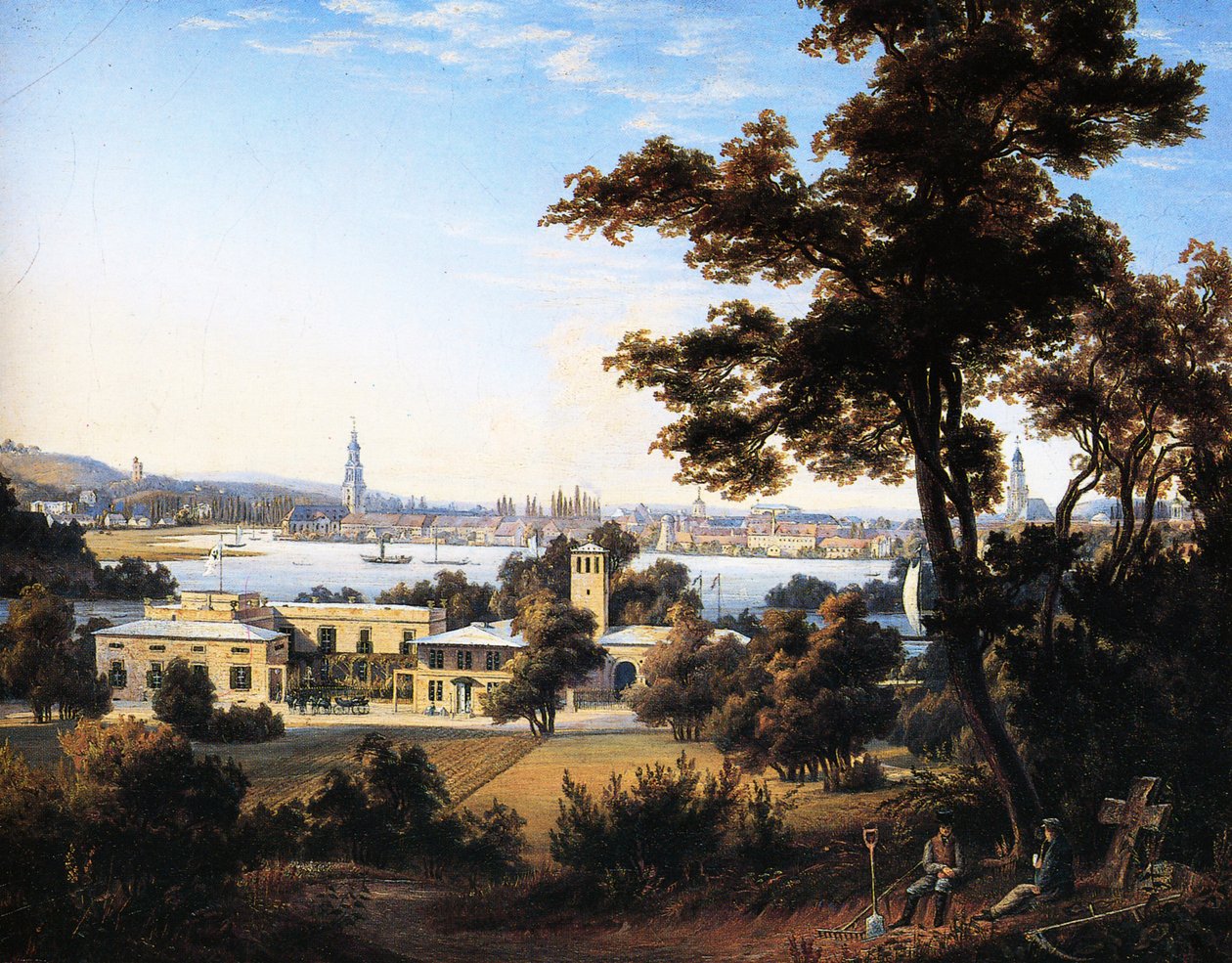 La silhouette de la ville de Potsdam sur Glienicke - Carl Daniel Freydanck