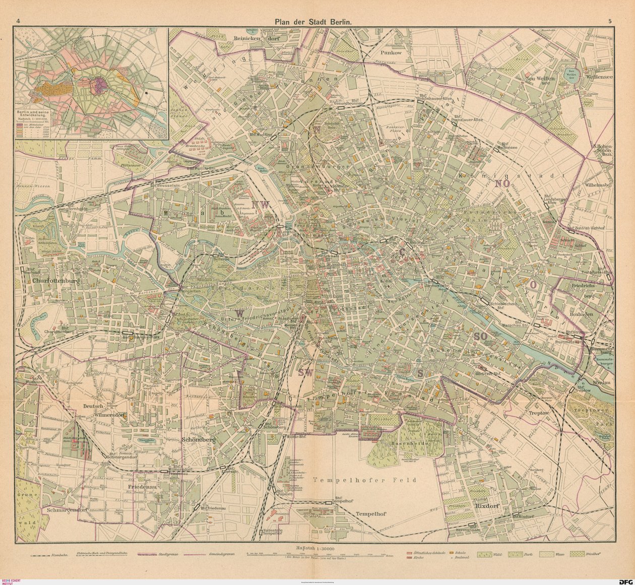 Plan de la ville de Berlin - Carl Diercke