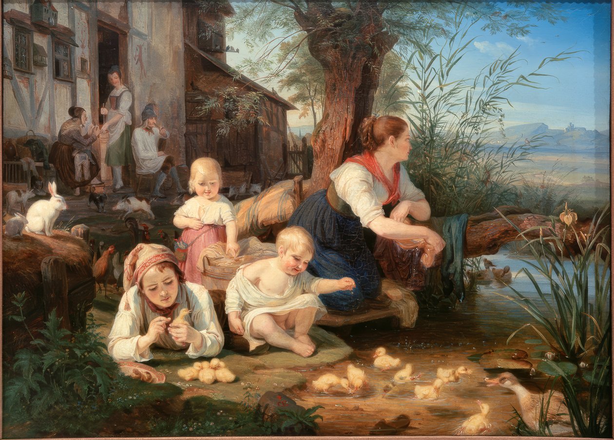 Mère avec enfants à l