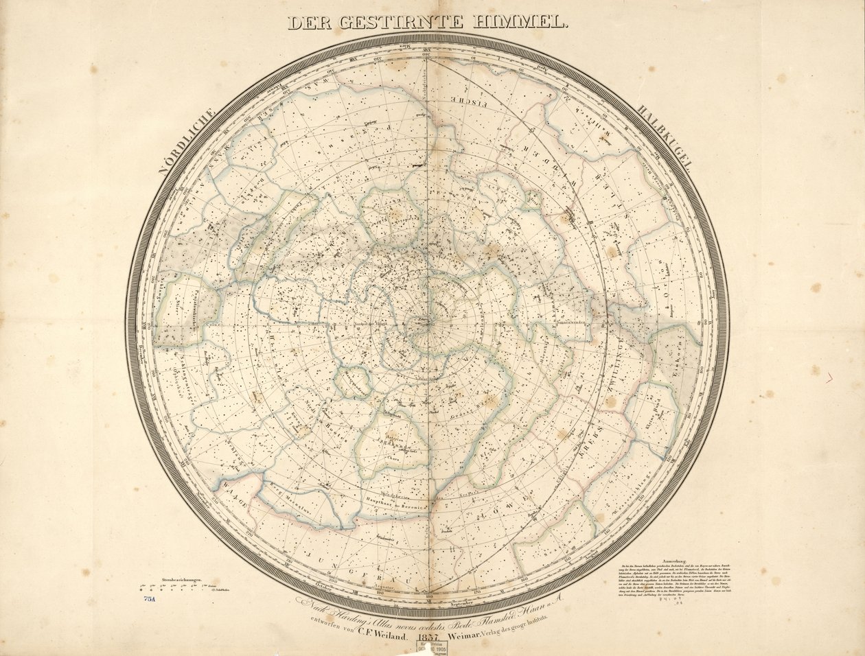 Le ciel étoilé - hémisphère nord - Carl Ferdinand Weiland