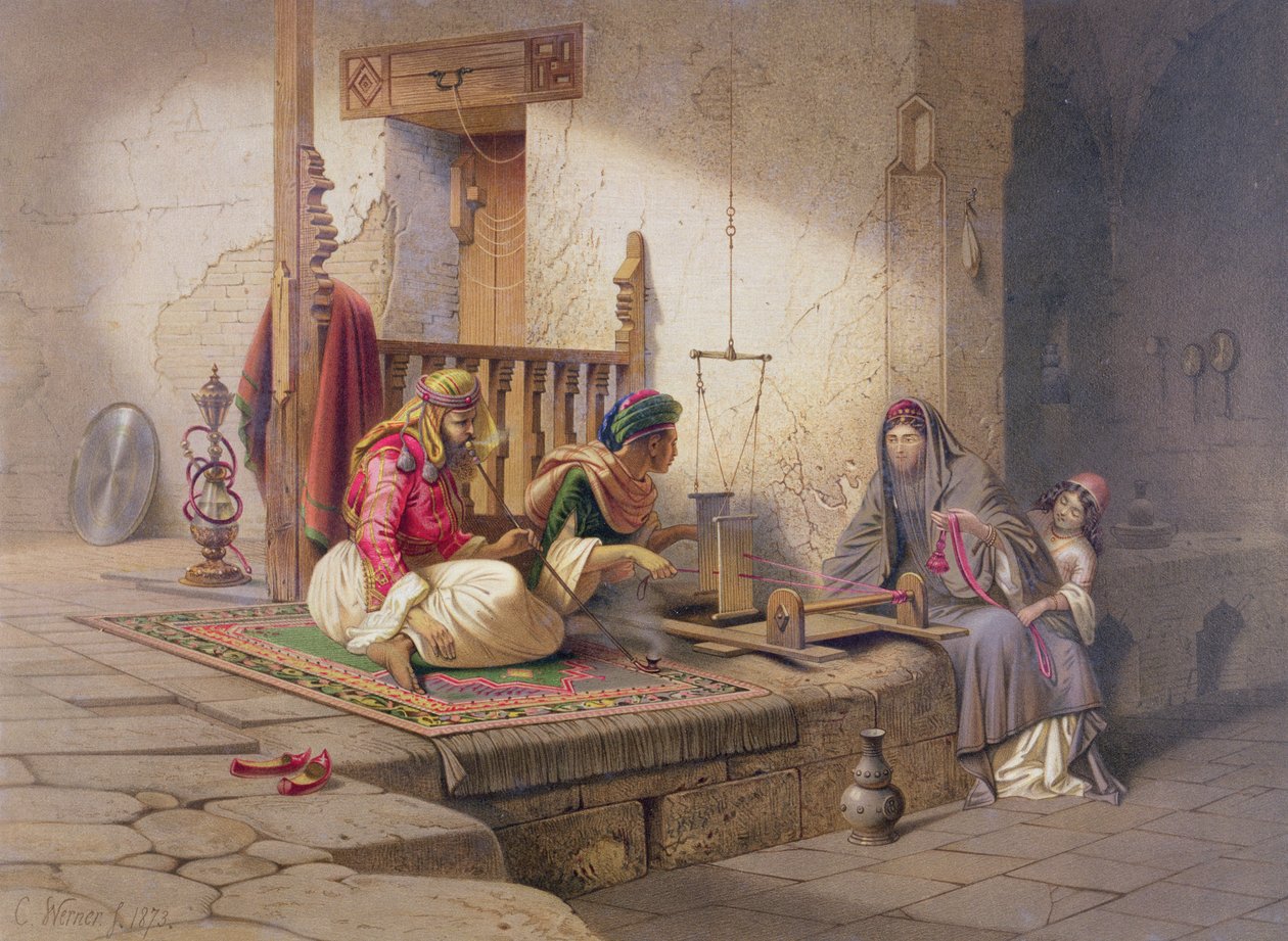 Un tisserand à Esna, une des 24 illustrations produites par G.W. Seitz, imprimée vers 1873 - Carl Friedrich Heinrich Werner