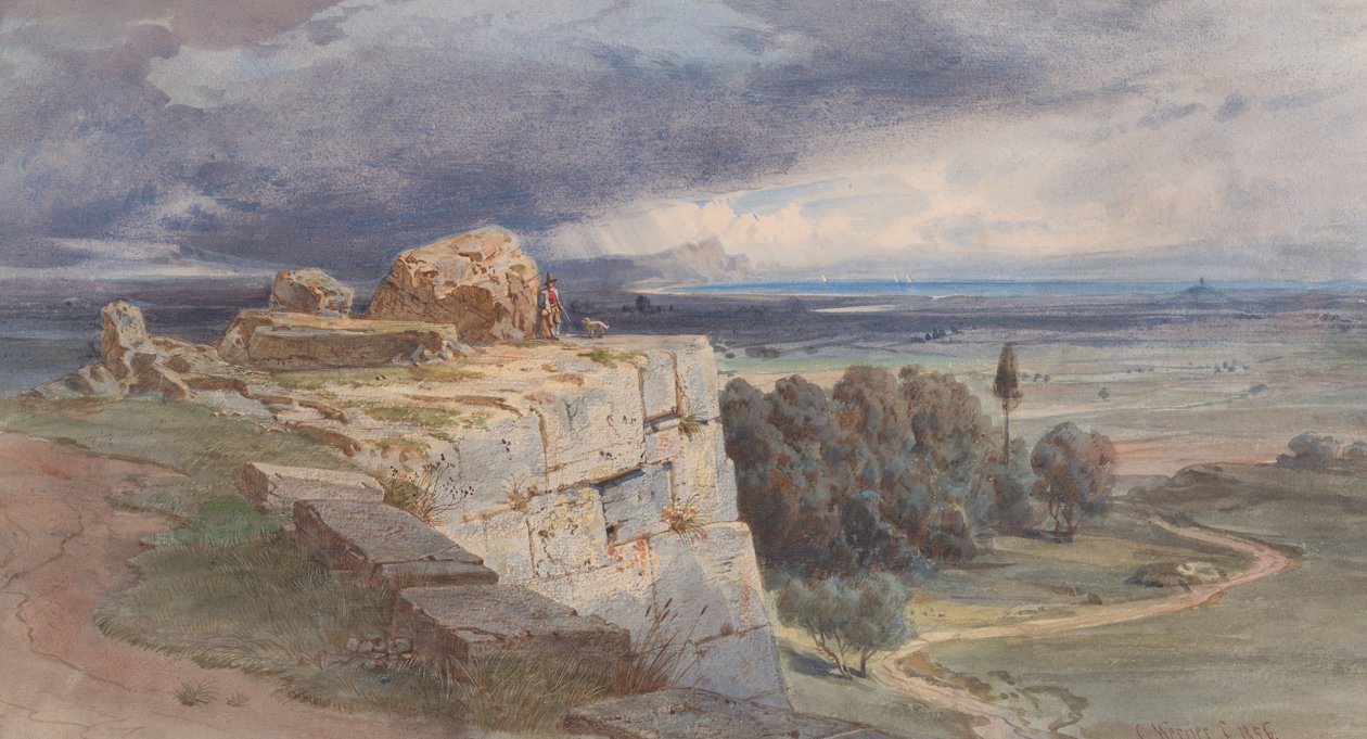 Vue de Norba depuis le nord, vers San Felice Circeo - Carl Friedrich Heinrich Werner