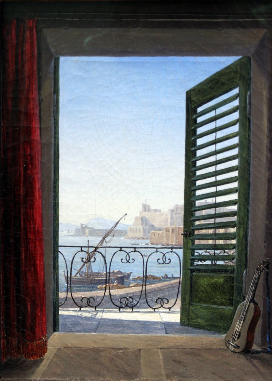 German : Balkon in Neapel Chambre avec balcon donnant sur le golfe de Naples - Carl Gustav Carus