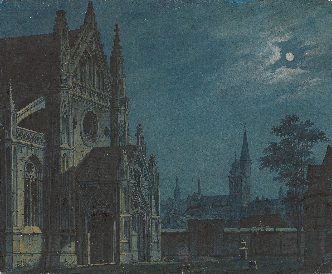 French : Clair de lune au-dessus de la cour d