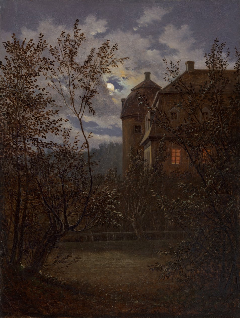 Schloss Milkel au clair de lune, vers 1833-1835 - Carl Gustav Carus